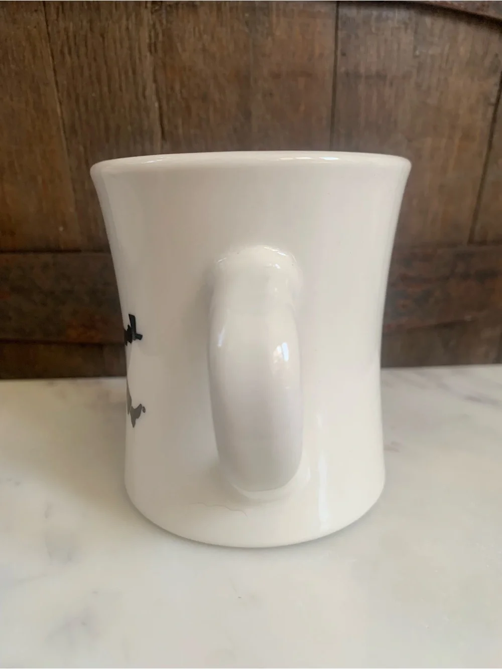 Vintage Ceramic CoffeeTea  Mug with Black Running Man  Silhouette